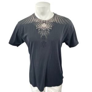 Marcelo Burlon Men's Black Wing Print Crewneck Short Sleeve Tee T-shirt Top Sz M
